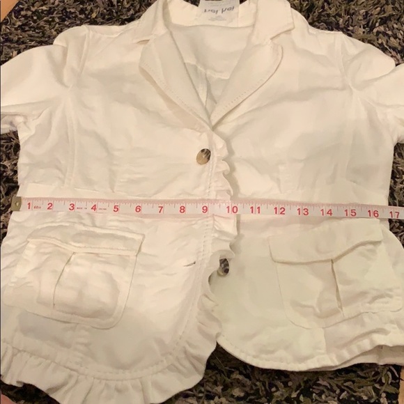 ANTHROPOLOGIE Hei Hei White cotton ruffle blazer - Picture 8 of 8